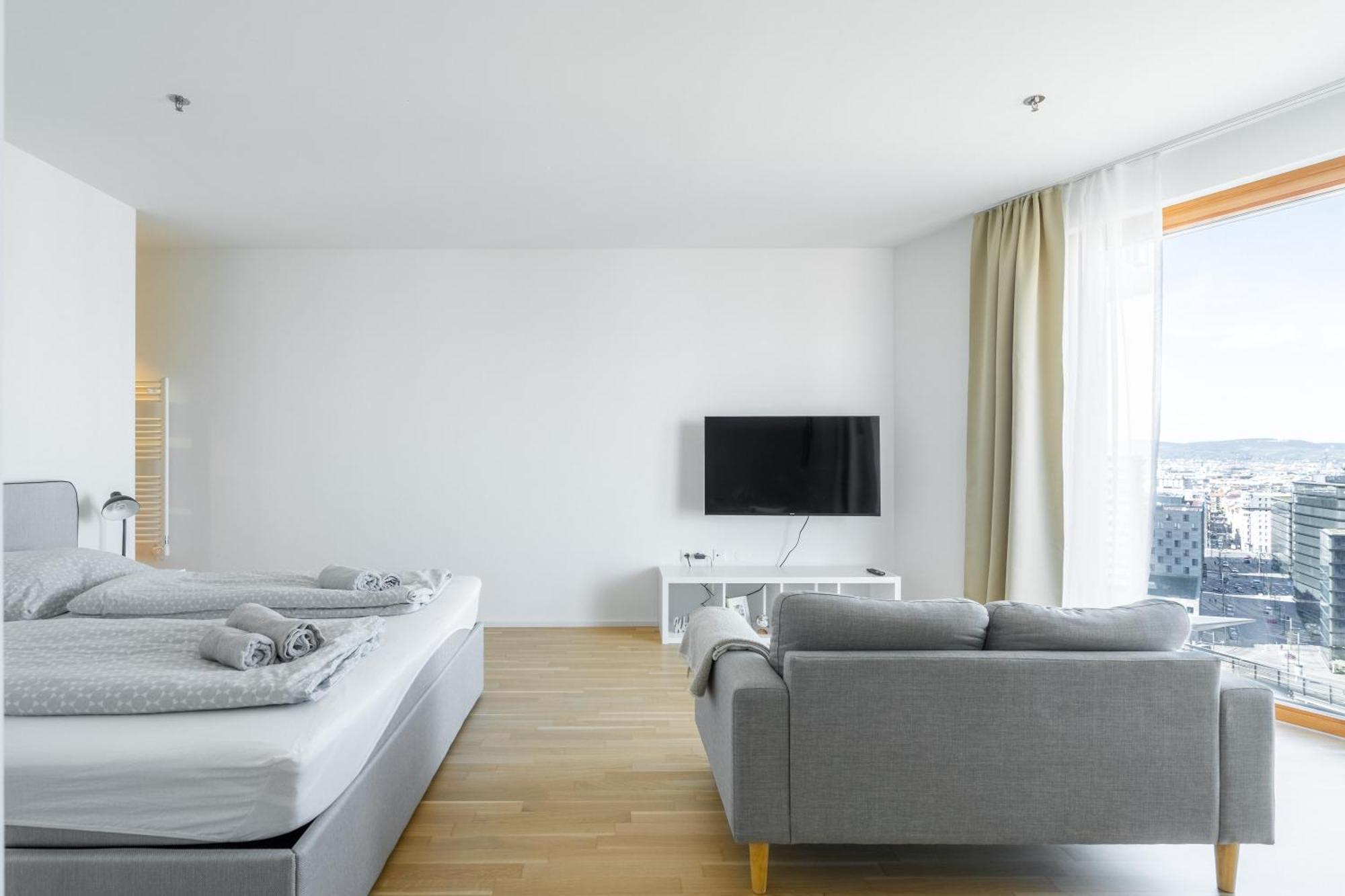 Whats-App Self-Check-In - Paerchen Wohnung Am Hauptbahnhof Viena Habitación foto